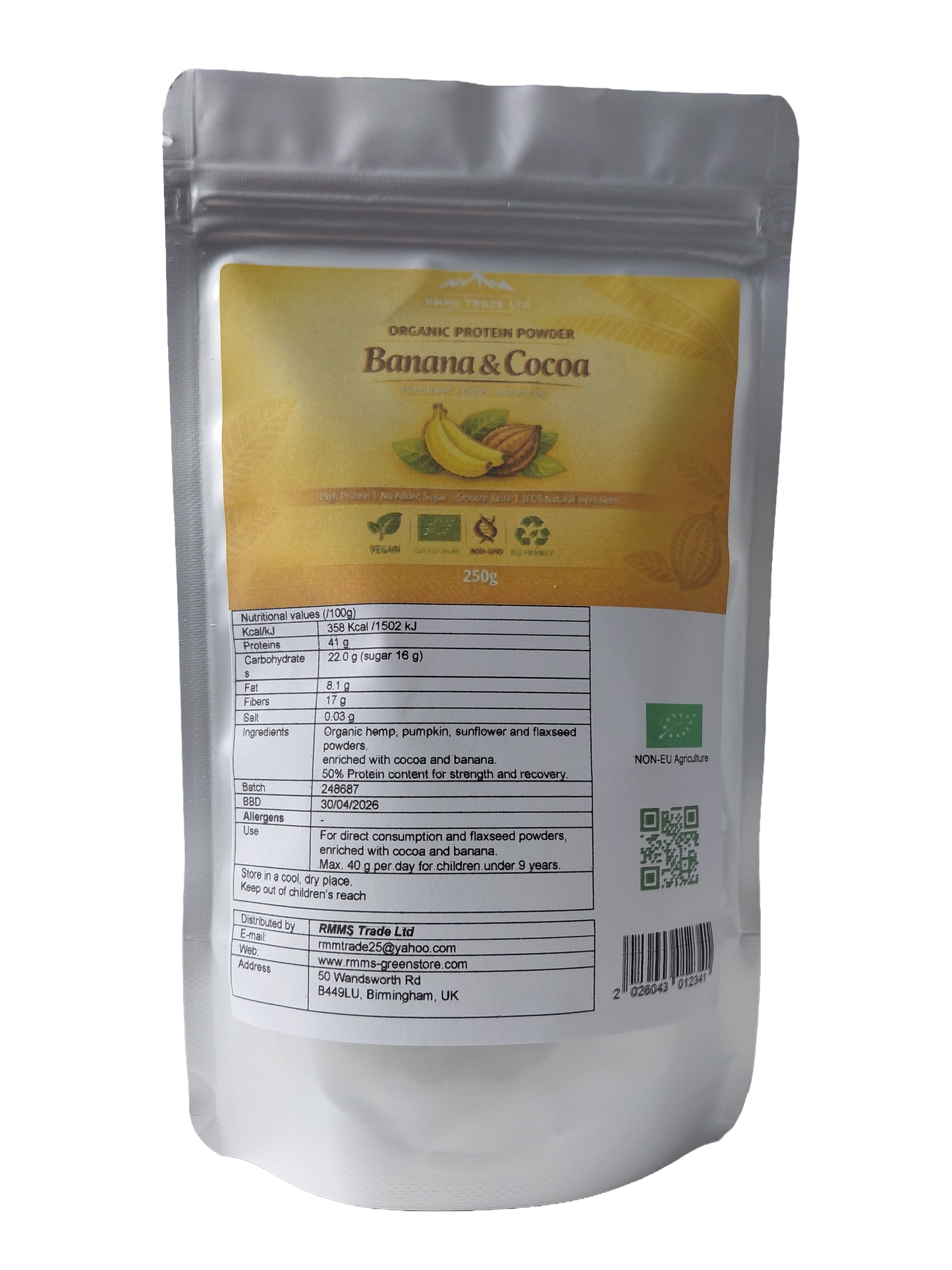 Protein Powder Banana and Cocoa Organic