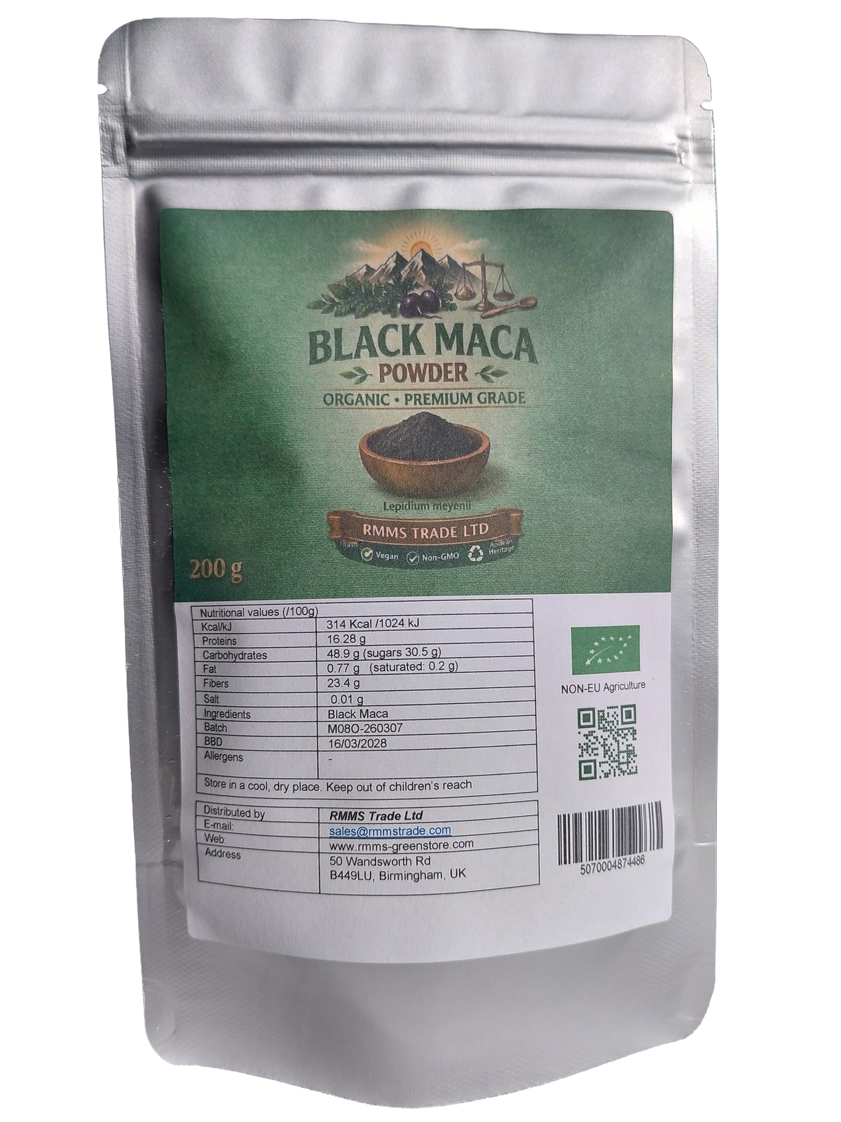 Organic Black Maca Pure Premium Powder